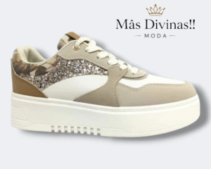 zapatilla beige con plataforma