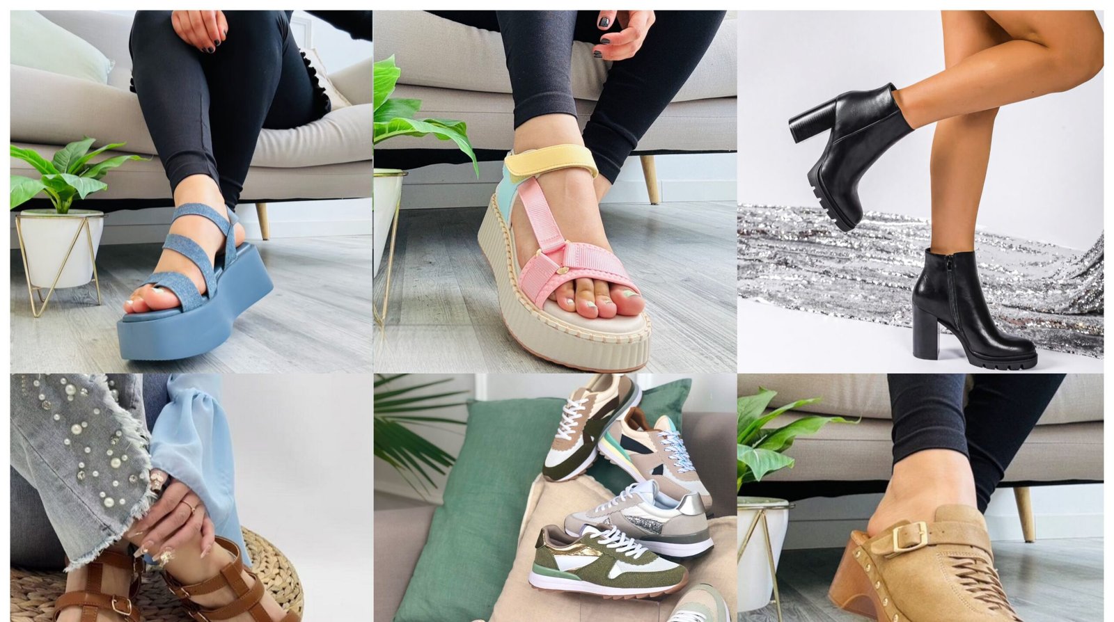 sandalia plataforma multicolor en pie